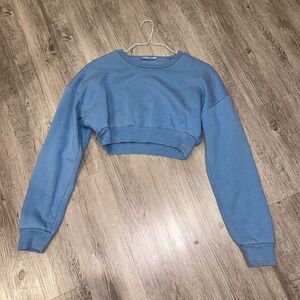 Reformation cropped blue sweater